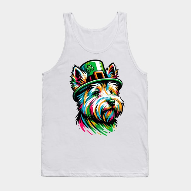 Cairn Terrier Celebrates Saint Patrick's Day in Style Tank Top by ArtRUs